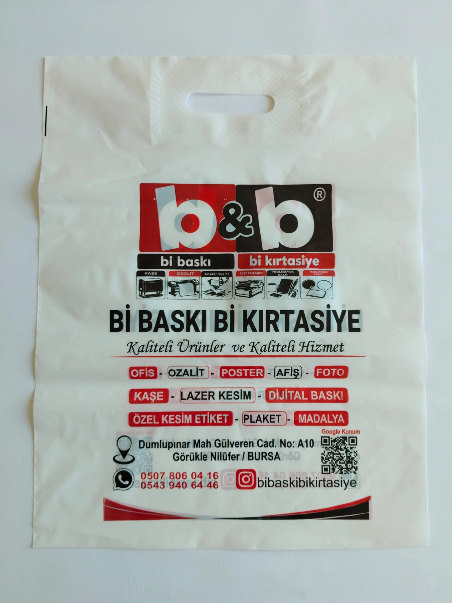 El Geçmeli 2 Renk Baskılı Kırtasiye Poşeti